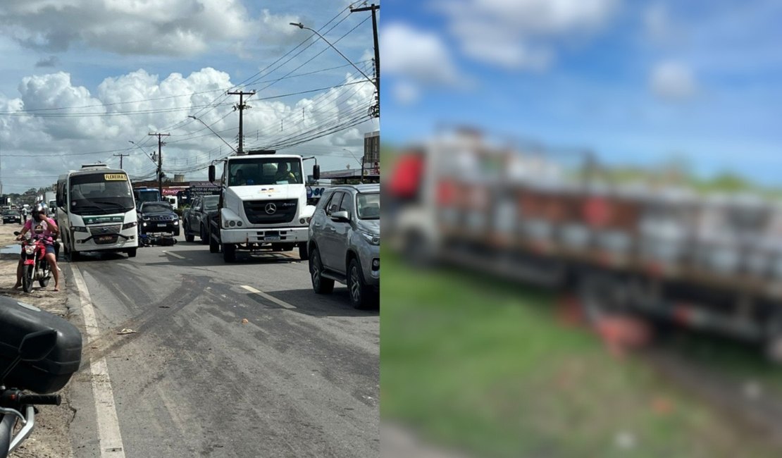 Motociclista morre após ser arrastado por carreta na entrada do conjunto Graciliano Ramos