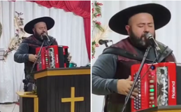 Pastor 'gaiteiro' anima cultos campeiros no Rio Grande do Sul