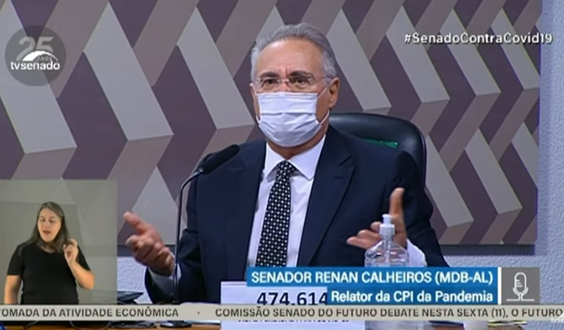 'Todo dia é isso', desabafa Renan Calheiros durante sessão da CPI da Pandemia