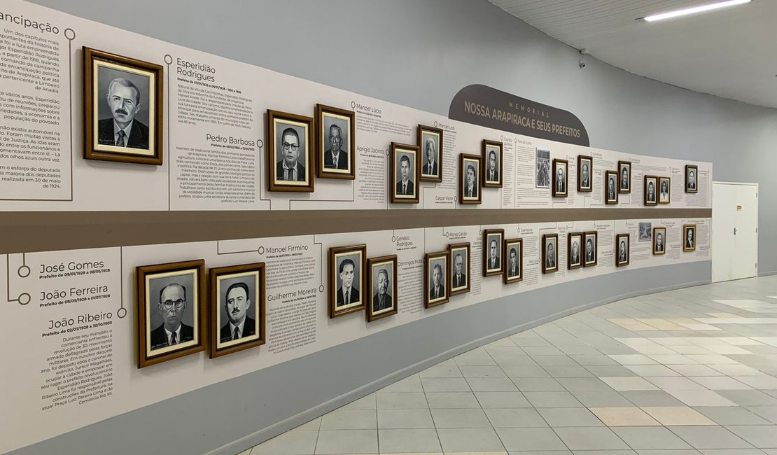Galeria no Centro Administrativo reúne histórias  de todos os ex-prefeitos de Arapiraca