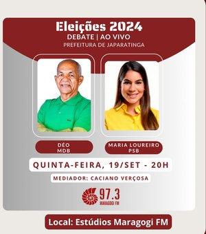 Déo e Maria Loureiro debatem futuro de Japaratinga nesta quinta (19)