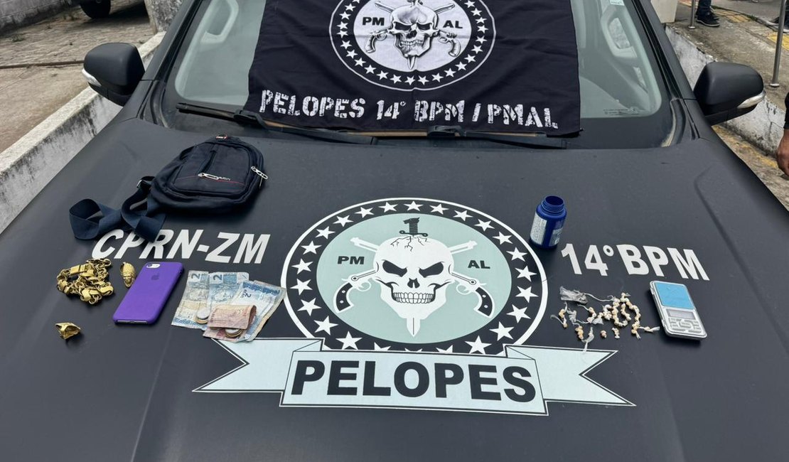 Jovem é preso em flagrante acusado de tráfico de drogas em Messias