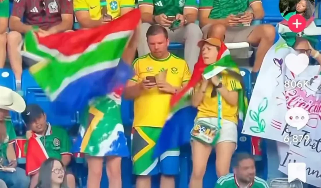 Discussão entre casal na Copa viraliza e internautas pedem divórcio