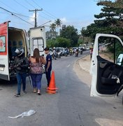 Colisão entre duas motos deixa três pessoas feridas no bairro Ouro Preto, em Arapiraca