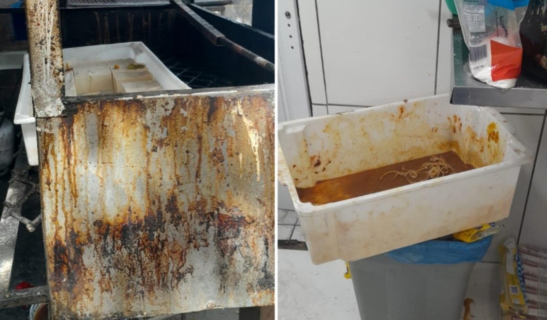 Estabelecimento de quentinhas é interditado com charque estragado e queijo vencido na Ponta da Terra