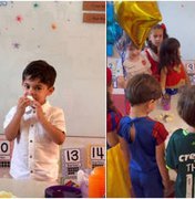 Filho de Marília Mendonça ganha a primeira festa de aniversário na escola, e tio se derrete: 'Meu pitico'