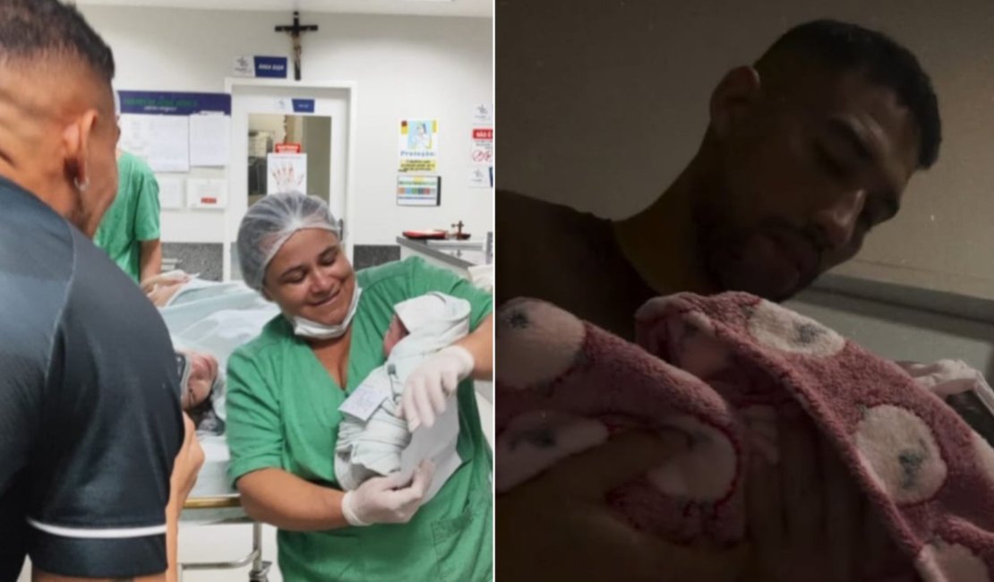 Goleiro do ASA, Rafael Mariano anuncia nascimento da filha Ana Clarice