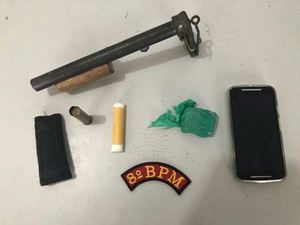 Adolescente é apreendido com espingarda artesanal e maconha em Satuba