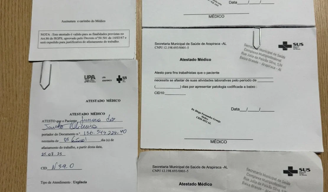 Presa por vender atestados médicos falsos em Arapiraca é liberada após audiência de custódia