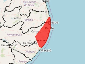 Inmet emite alerta vermelho de chuvas intensas para o Litoral Norte de Alagoas