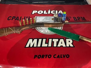 Homem é preso em Porto Calvo com espingarda e faca