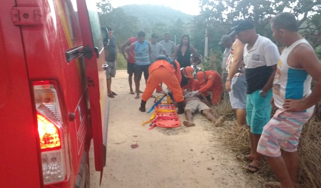 Homem sofre acidente de moto na zona rural de Maragogi