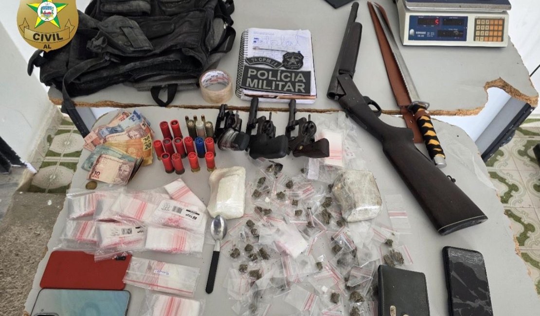 Polícia Civil prende suspeitos de homicídio em Girau do Ponciano e apreende materiais ilícitos