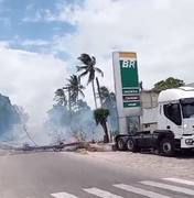 Ventania em Arapiraca derruba poste e interdita trecho da rodovia AL-110; confira vídeo