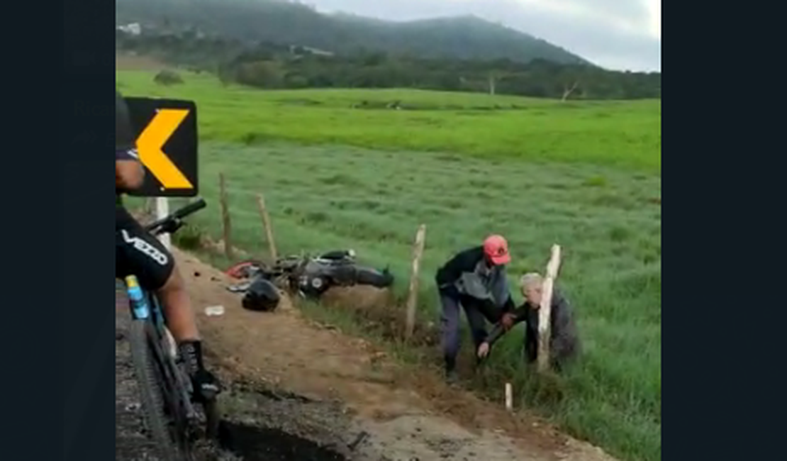 [Vídeo] Irmão de deputado estadual sofre acidente de moto