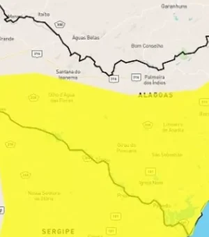 Inmet emite alerta de chuva amarelo para 73 cidades de Alagoas