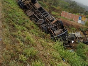 Acidente de caminhão deixa motorista ferido no interior do estado