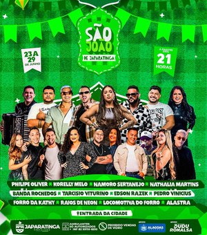 Prefeitura de Japaratinga divulga programação das Festas Juninas