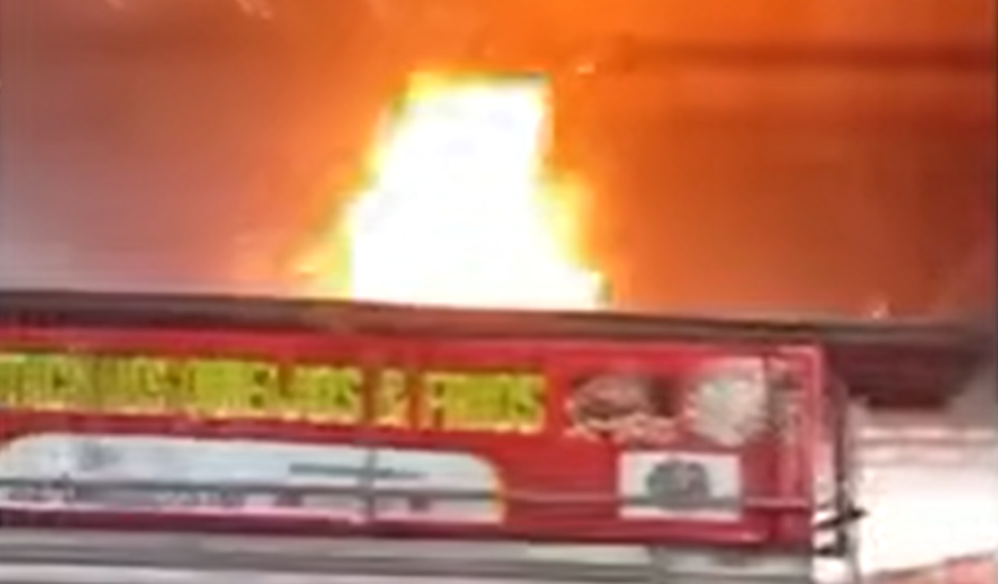 Incêndio atinge box no Mercado Público de Arapiraca na manhã desta quinta-feira