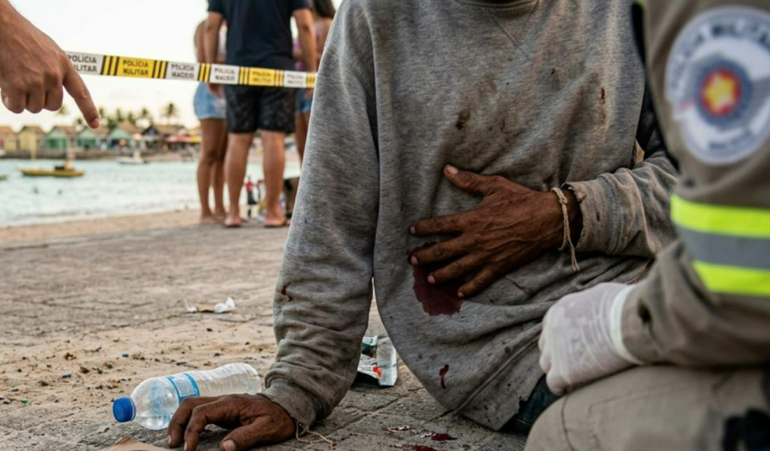 Homem em situação de rua é esfaqueado após discussão na Pajuçara, em Maceió
