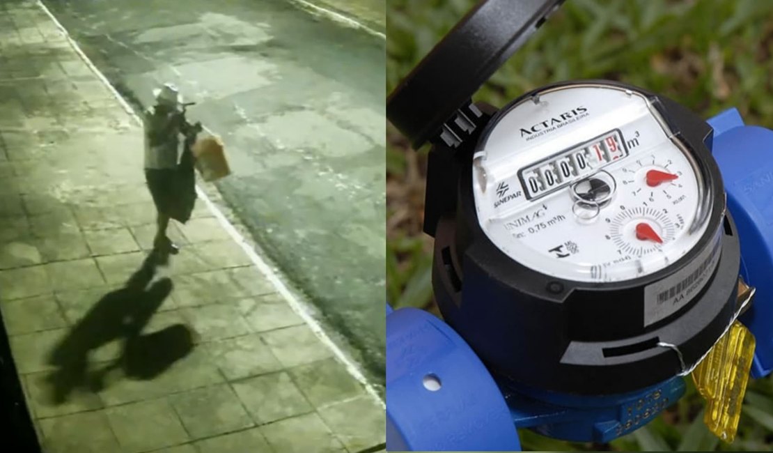 Homem é flagrado furtando hidrômetro no bairro do Farol, em Maceió