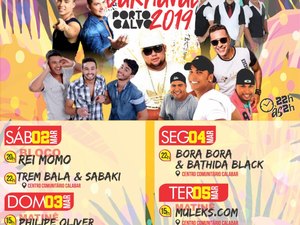 Prefeitura de Porto Calvo divulga programação do Carnaval 2019