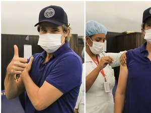 Edson Celulari toma primeira dose de vacina contra Covid-19