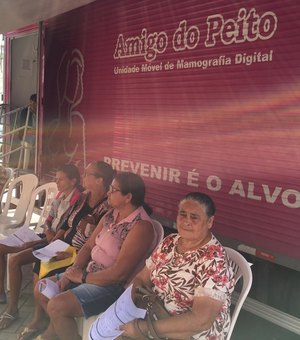 Parceria com a unidade móvel “Amigo do Peito” garante mais de 300 mamografias em Lagoa da Canoa