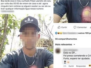 Família posta foto de desaparecido e PM responde: “Está preso”