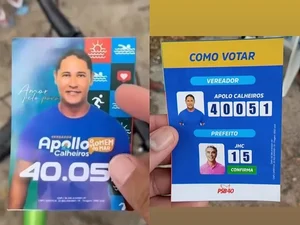 Candidato a vereador distribui santinhos confusos com o nome de JHC e foto de Rafael Brito