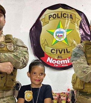 [Vídeo] Policiais civis participam de aniversário de menina que sonha em ser delegada