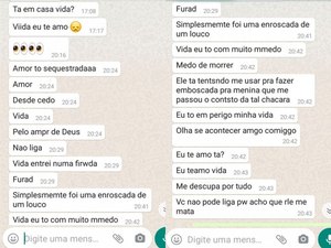 Conversa mostra pedido de ajuda de jovem raptada por ex da amiga