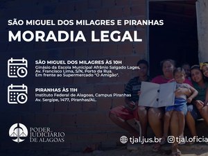 Moradia Legal beneficia famílias em São Miguel dos Milagres nesta sexta (3)