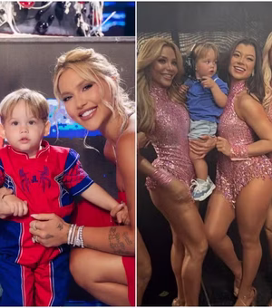 Virginia reage ao ver filho cercado por bailarinas de Leonardo