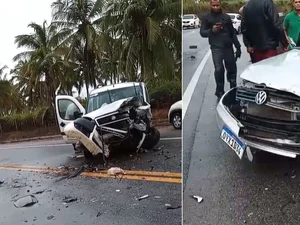 Veículo da Semed de São Miguel dos Campos se envolve em acidente na AL-101 Sul