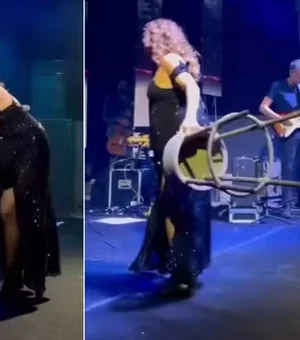 Daniela Mercury arremessa banco durante show e ofende empresária de rede de móveis