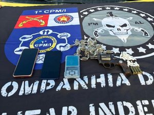 Polícia Militar apreende quatro armas e drogas durante operações no interior