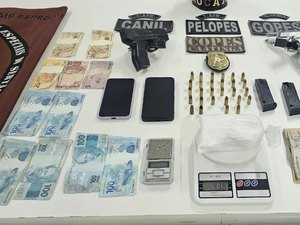 Operação prende suspeito e apreende cocaína, arma e R$ 10 mil no Sertão de AL