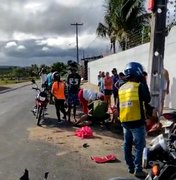 Colisão entre duas motos deixa quatro pessoas feridas em Palmeira dos Índios