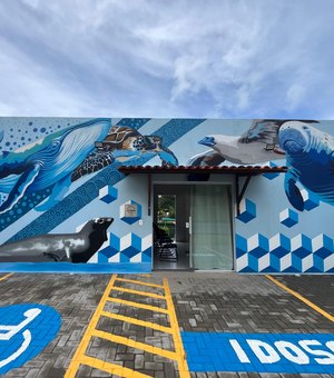 Leôncio, elefante-marinho morto em AL, é homenageado em mural do Biota