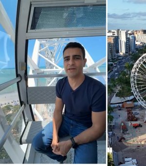 JHC faz 'test drive' na Roda Gigante e mostra vista pela primeira vez; veja vídeo