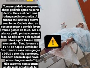 Casal com criança pede comida e ataca vítima em Arapiraca