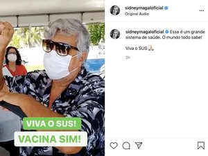 Sidney Magal toma a primeira dose da vacina contra a Covid-19