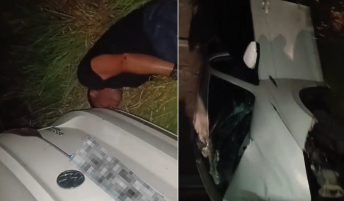 Vídeo mostra acidente durante fuga de PM suspeito de matar esposa em Penedo
