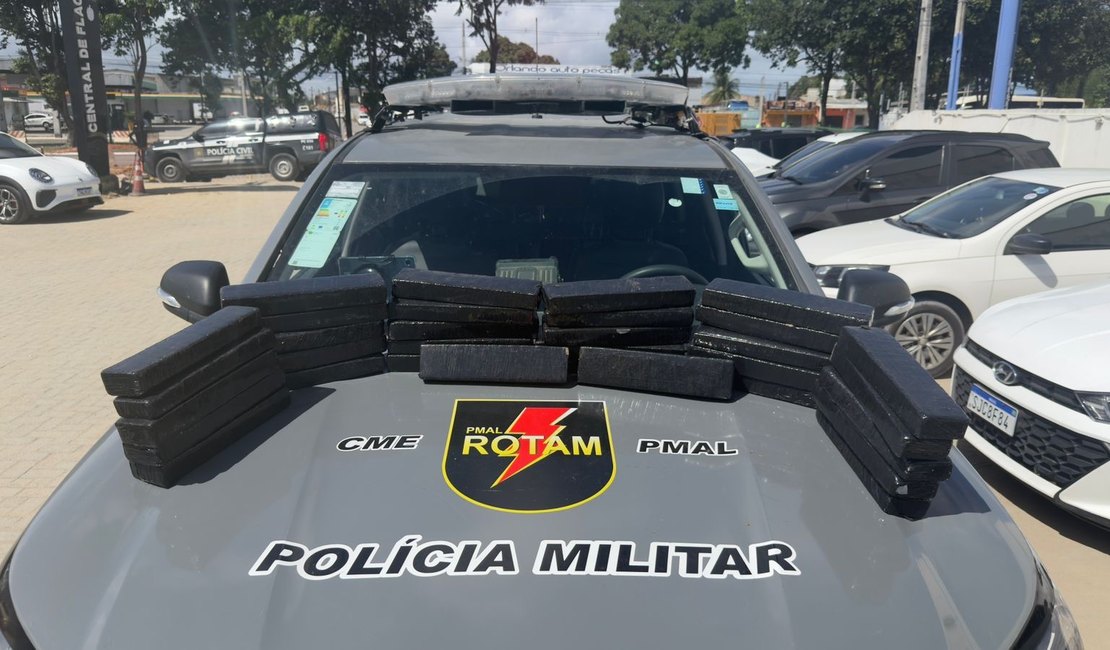 Mais de 28kg de maconha são apreendidos durante abordagem na BR-104, em Rio Largo