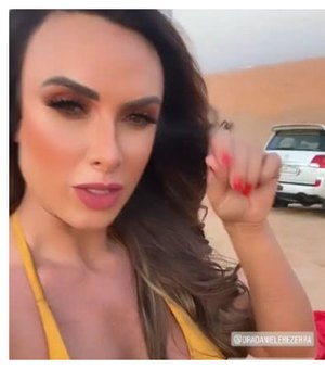 Nicole Bahls se choca com preços em Dubai e toma caldo de cana