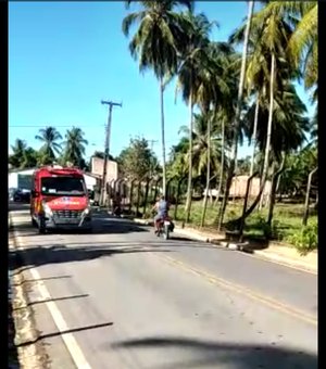 Motoqueiro fica ferido ao sofrer acidente de trânsito em Japaratinga