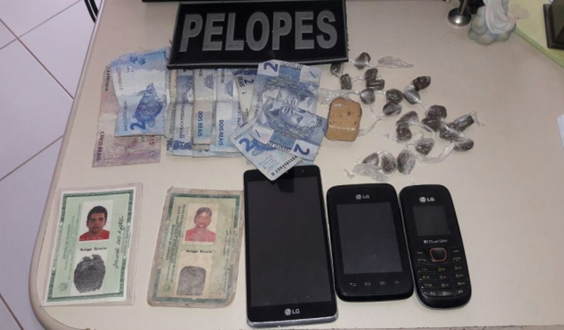 Após denúncia anônima, polícia prende casal por tráfico de drogas em Penedo