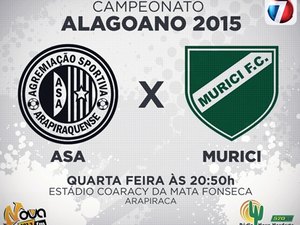 ASA recebe o Murici em busca da primeira vitória no Campeonato Alagoano