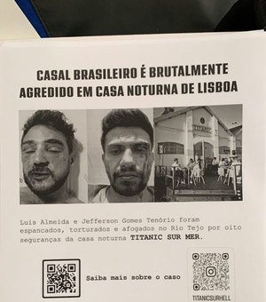 Brasileiros fazem manifestação em apoio a casal agredido em Lisboa